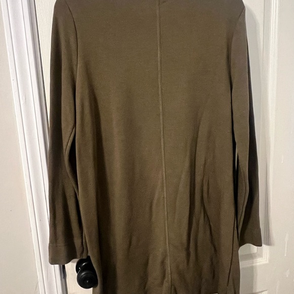 Zara Asymmetrical Olive Green long sleeve shirt - Picture 2 of 3